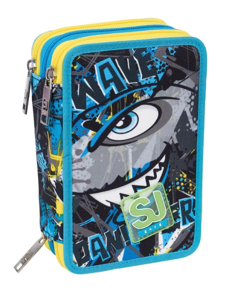 Astuccio Scuola 3 Zip Seven Sj Gang Sharken